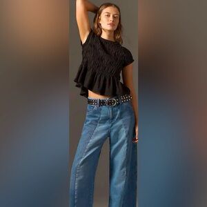 Pilcro Tabby Cap Sleeve in Black